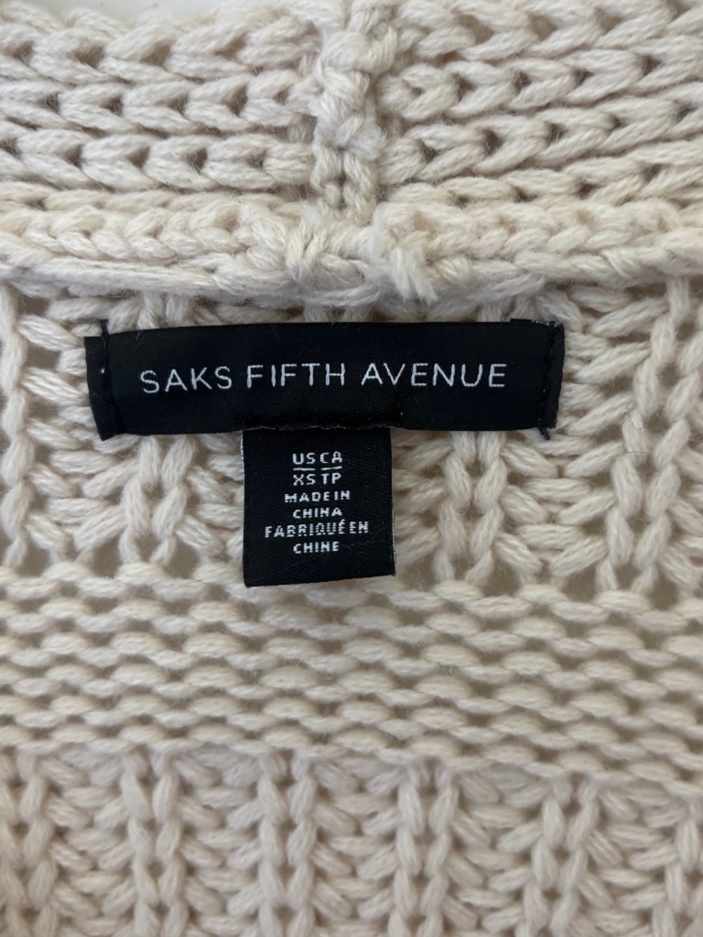 Saks Fifth Avenue wool blend knit button closure cardigan size XS - Picture 5 of 6